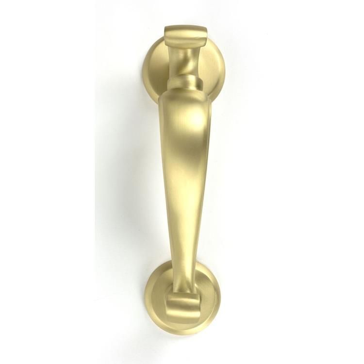 Solid Satin Brass Door Knocker From Front