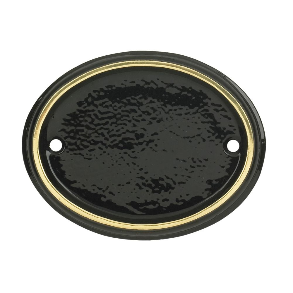 Black and Polished Brass House Number Sign With Vinyl Numbers