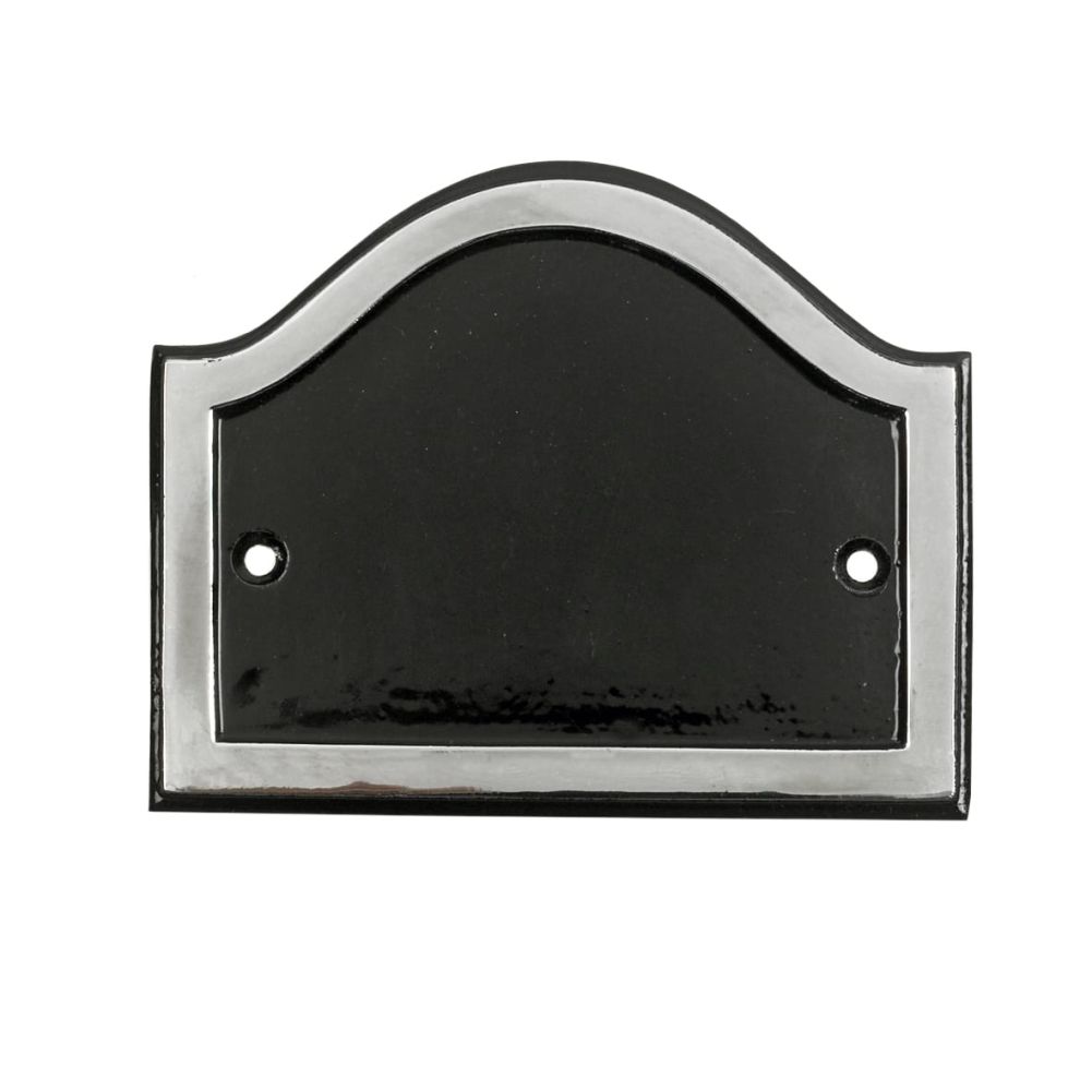 Black And Chrome Arched House Number Sign With Vinyl Numbers Blank Sign