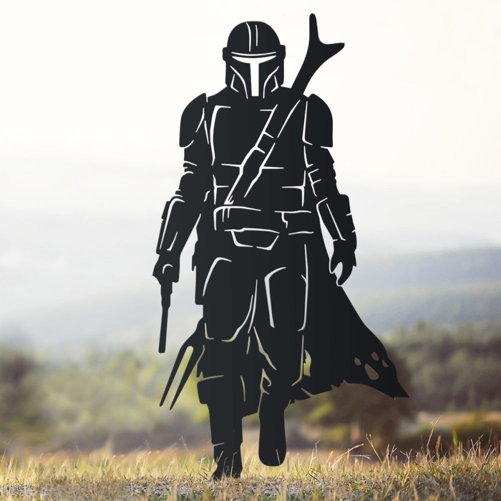 Space Bounty Hunter Sheet Steel Silhouette in Black Finish