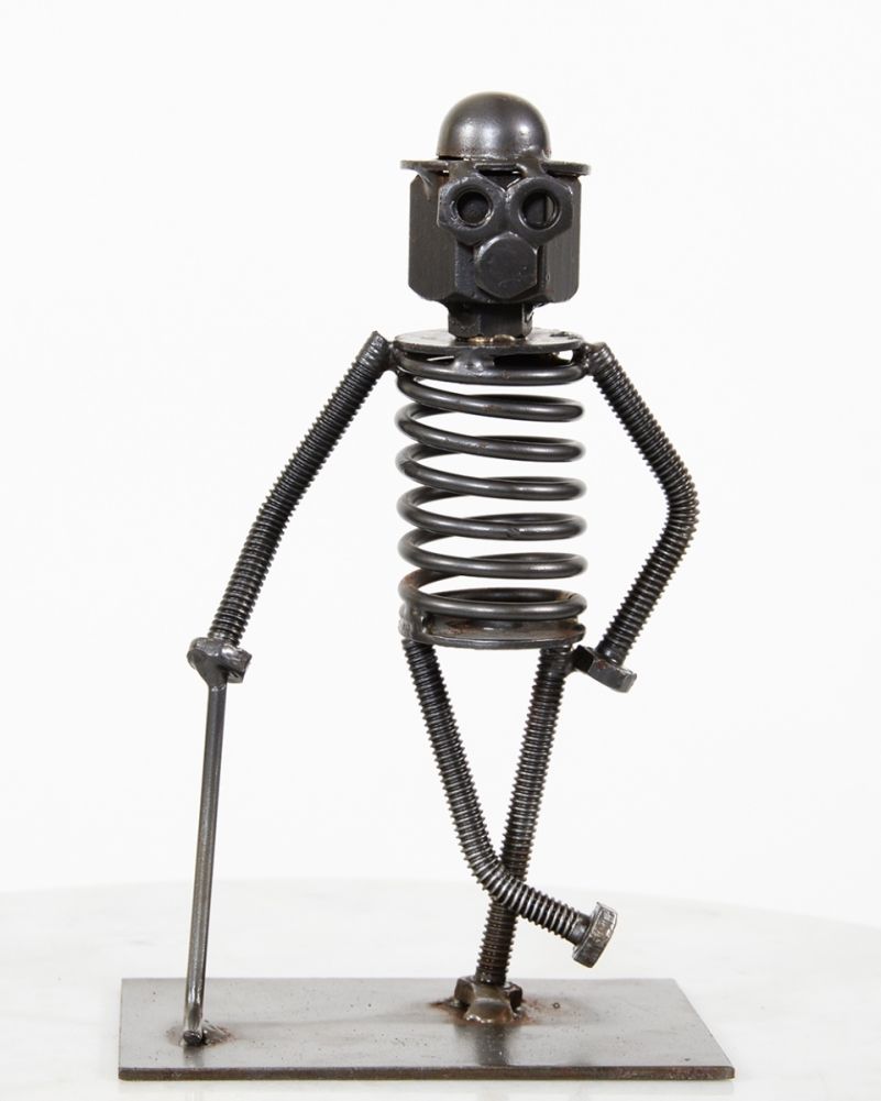 'Spring In His Step' Scrap Metal Art Sculpture