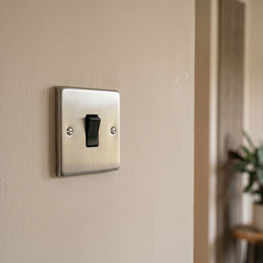 Stainless steel light wall switch digital illustration 
