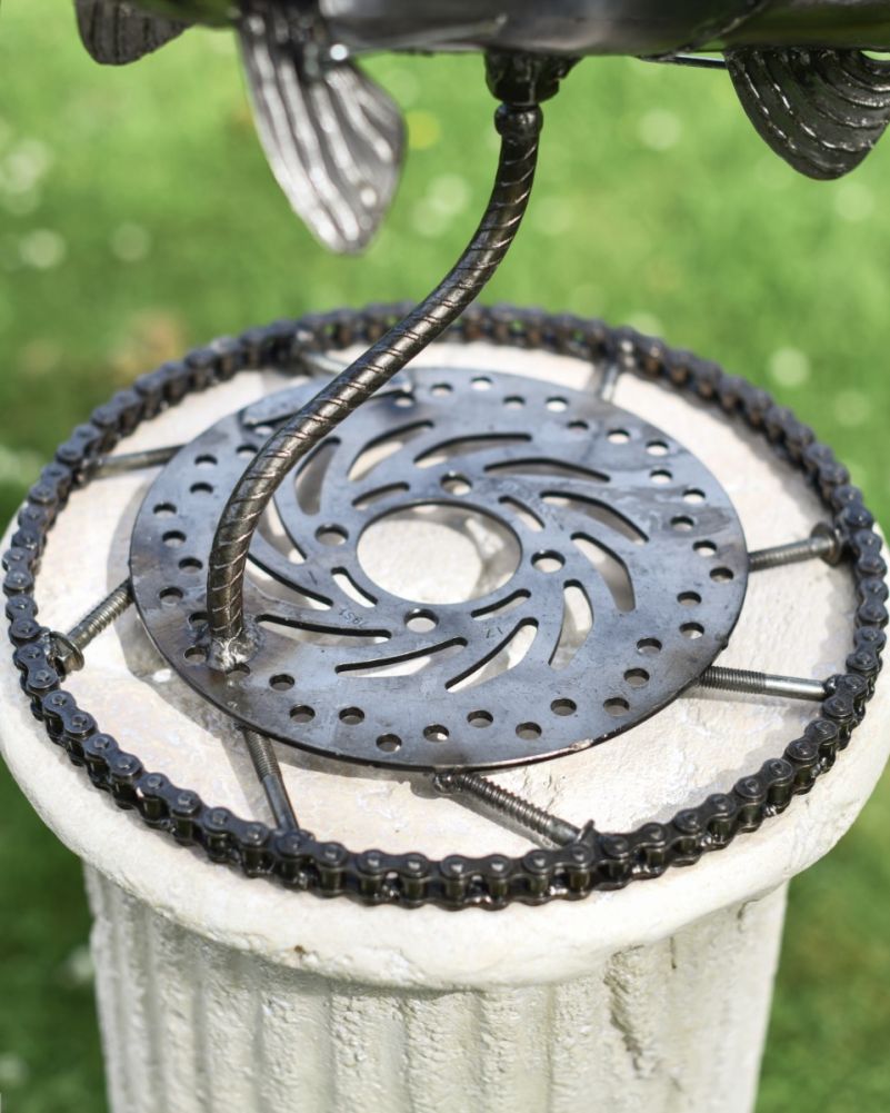 Steam Punk Angler Fish Recycled Metal Parts Sculpture Base