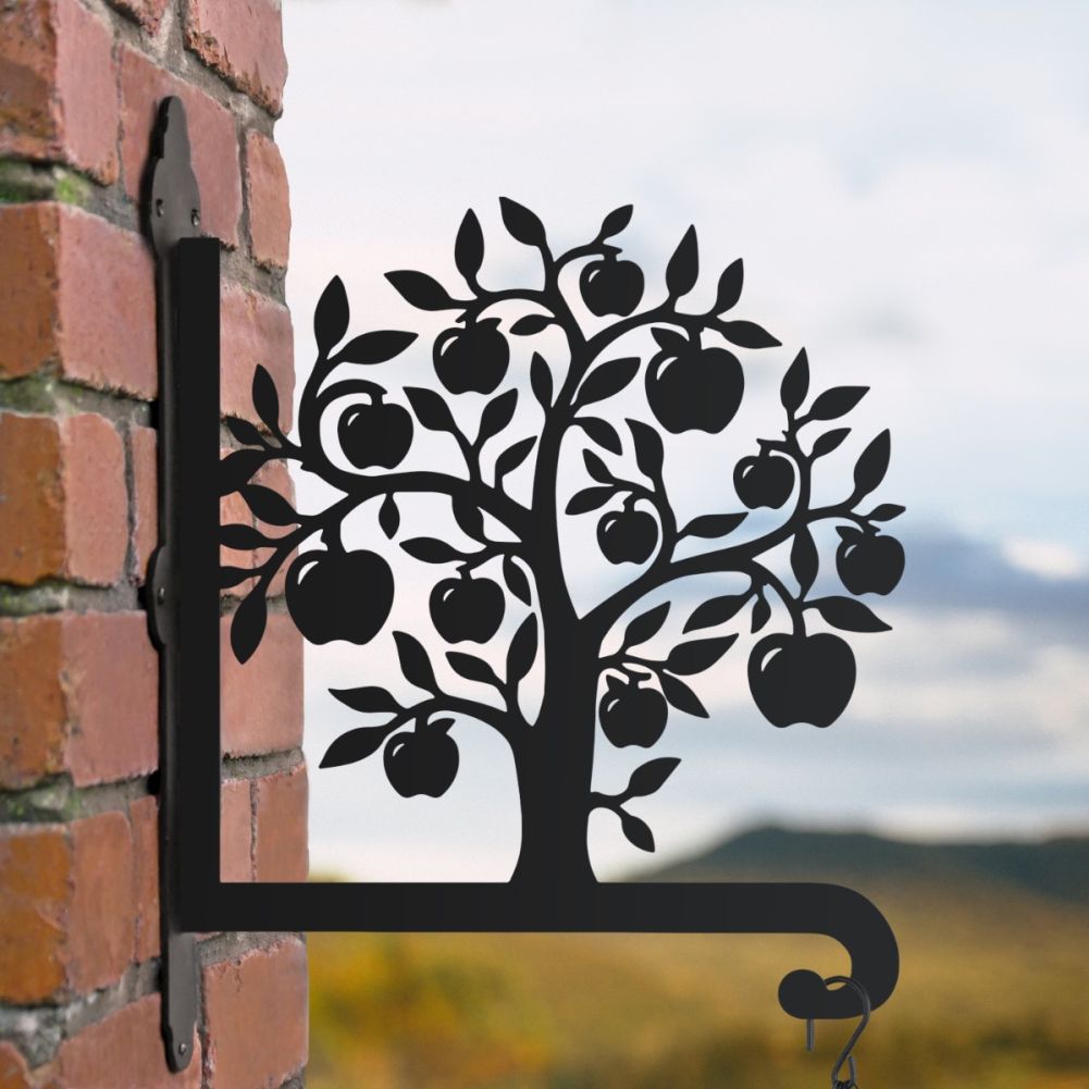 Steel Apple Tree Hanging Basket Bracket in a Farm Setting