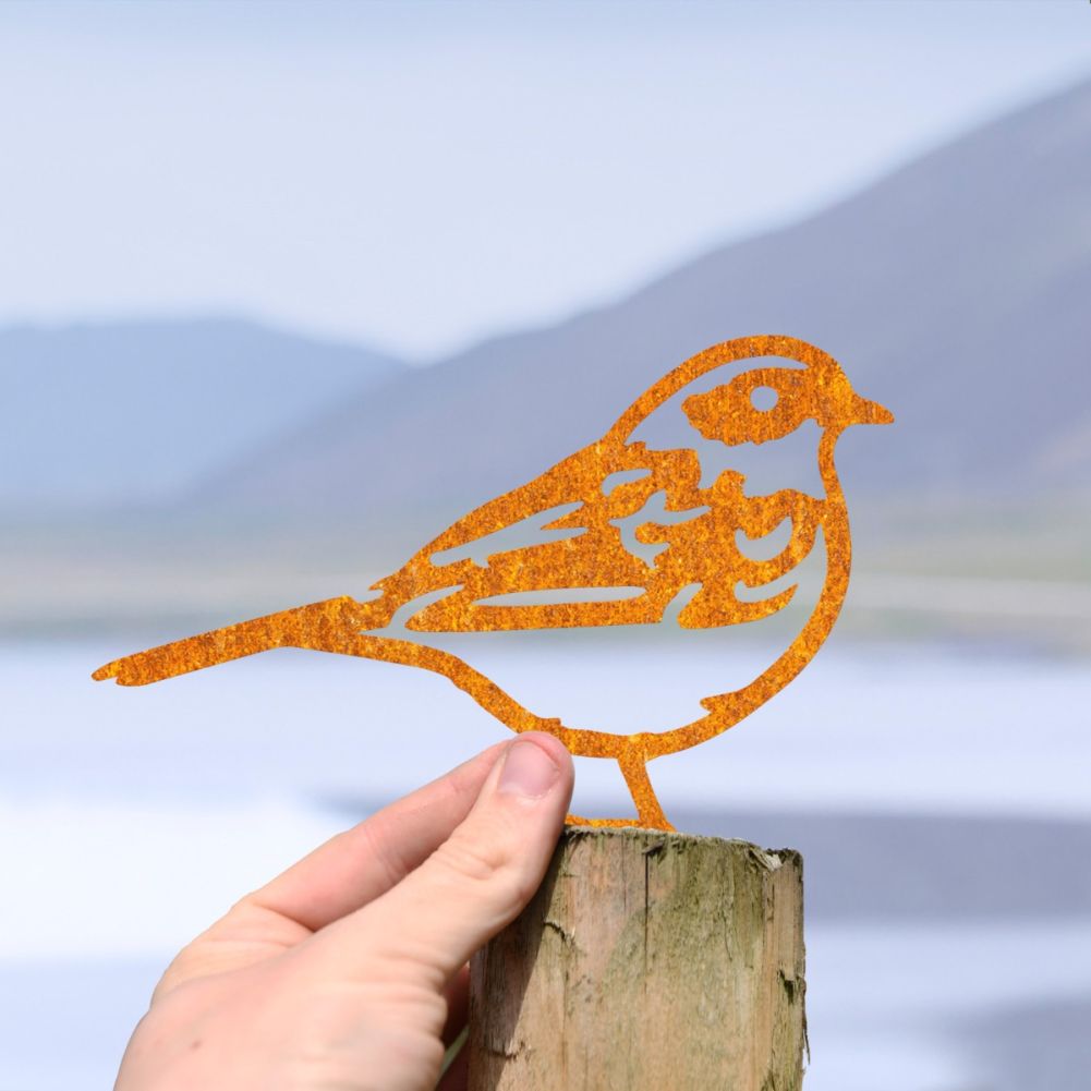 Scale Shot Of Steel Dunnock Fence Topper In Rustic
