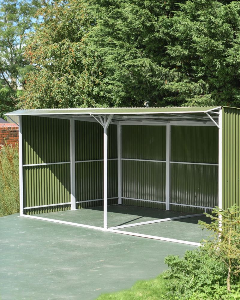 Steel Garden Shelter With Front Support - 20ft