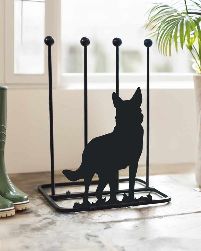Steel German Shepard Boot Rack Indoors