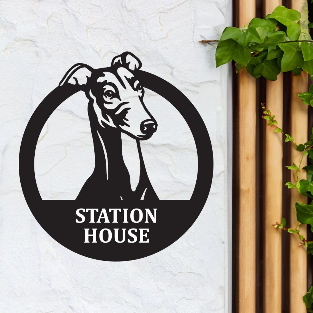 Steel Greyhound House Name Sign