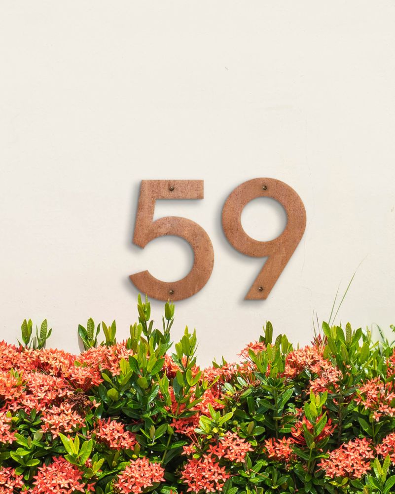 Rustic Steel 'Lemon Milk' Screw Fix Number On The Wall