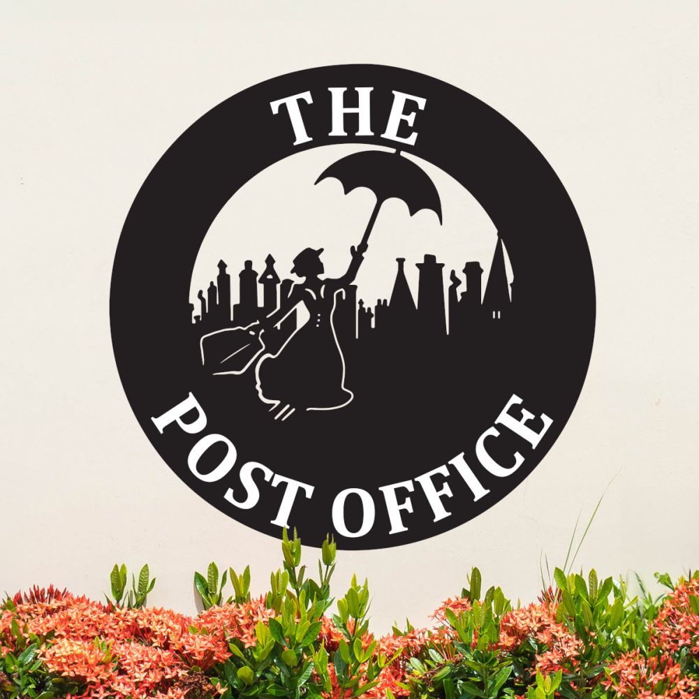 Steel Mary Poppins Hanging House Sign