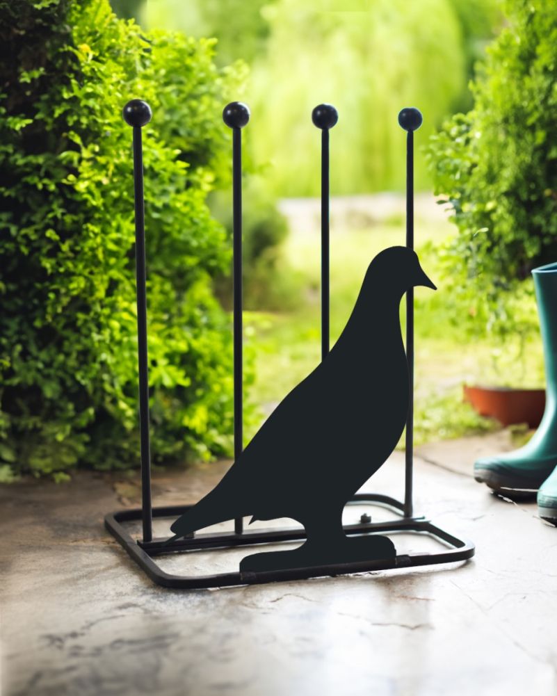 Steel Pigeon Boot Rack Black