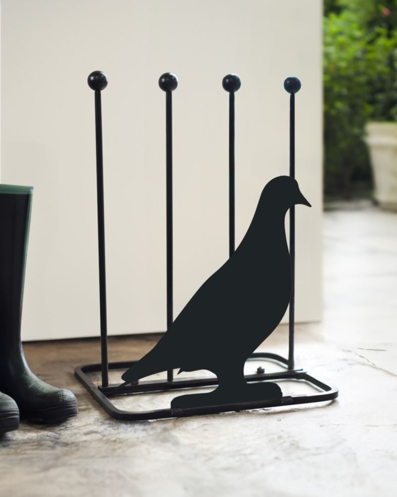 Steel Pigeon Boot Rack Outdoors
