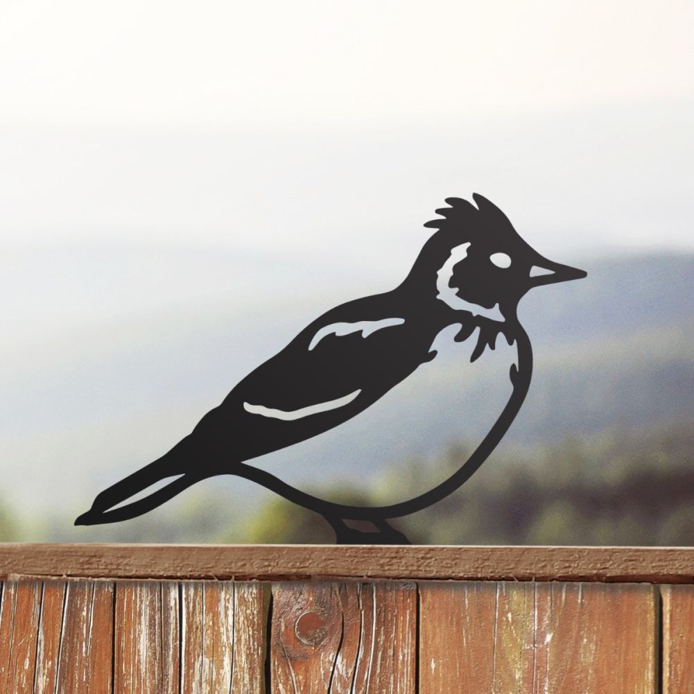 Steel Skylark Fence Topper In Black On A Garden Fence