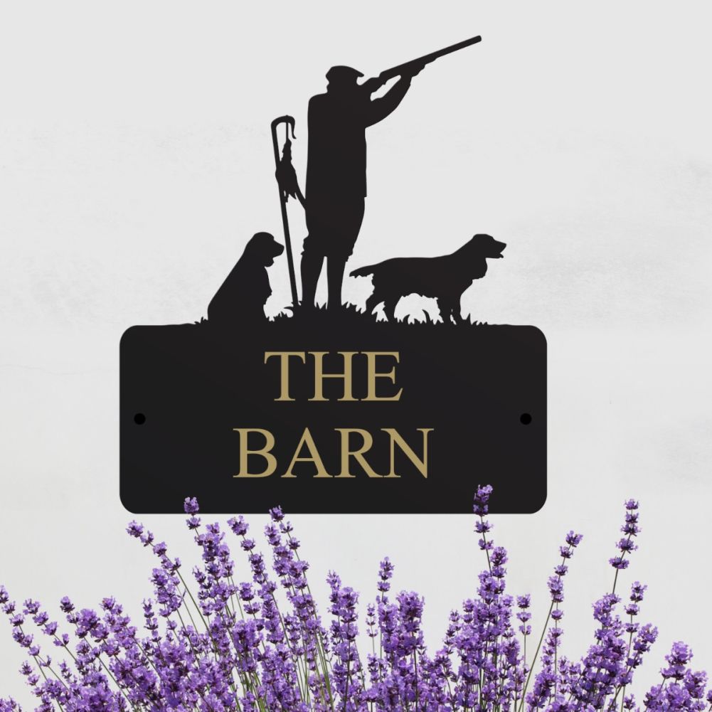 Steel Springer Spaniel Game Season House Sign In A Lavender Setting