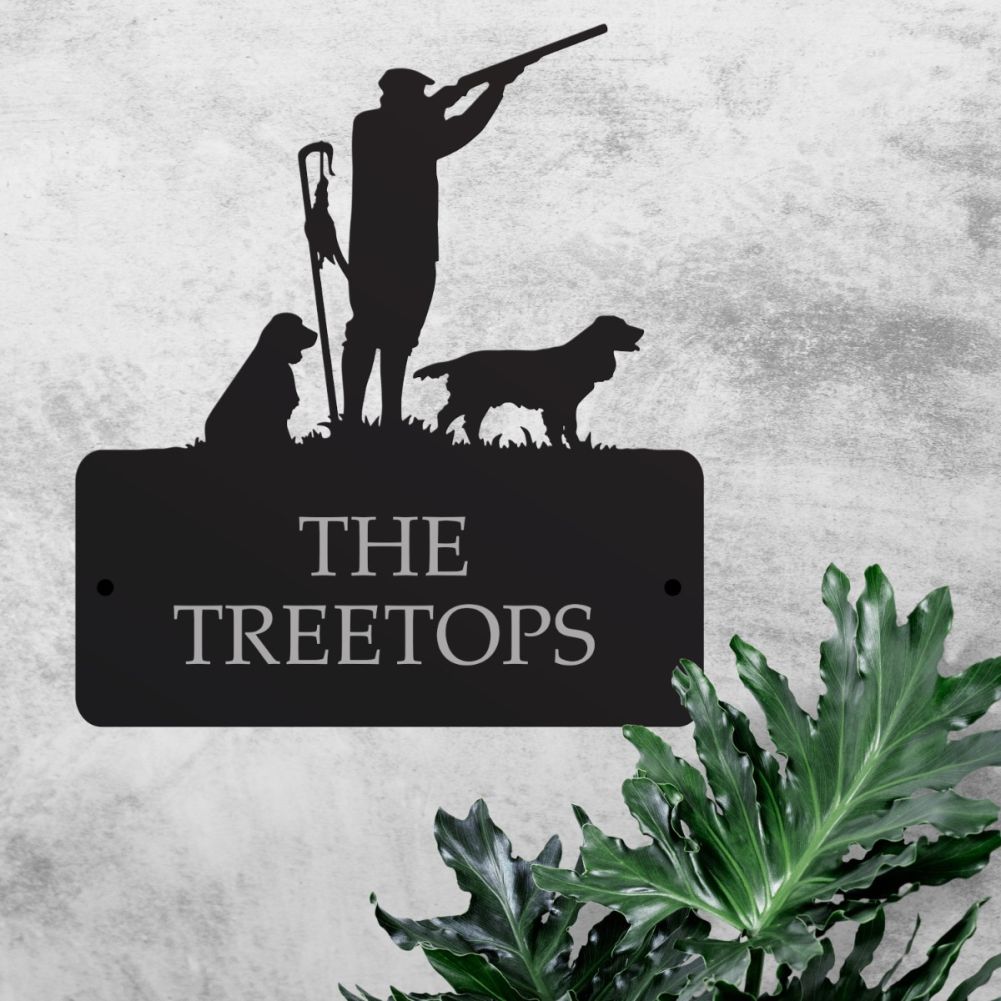 Steel Springer Spaniel Game Season House Sign In Situ