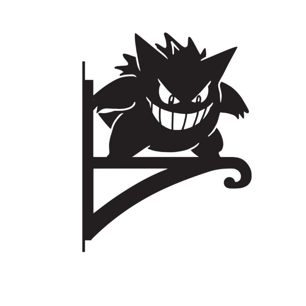 Steel Ultimate Purple Ghost Monster Hanging Basket Bracket On A White Background