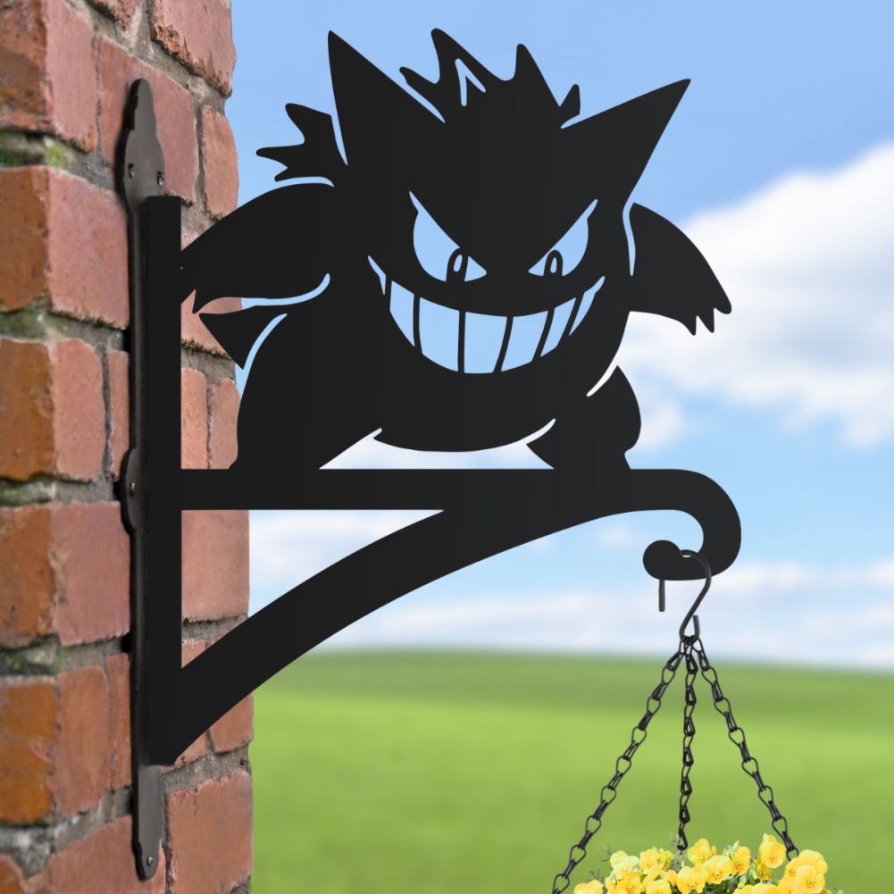 Steel Ultimate Purple Ghost Monster Hanging Basket Bracket In A Blue Sky Setting