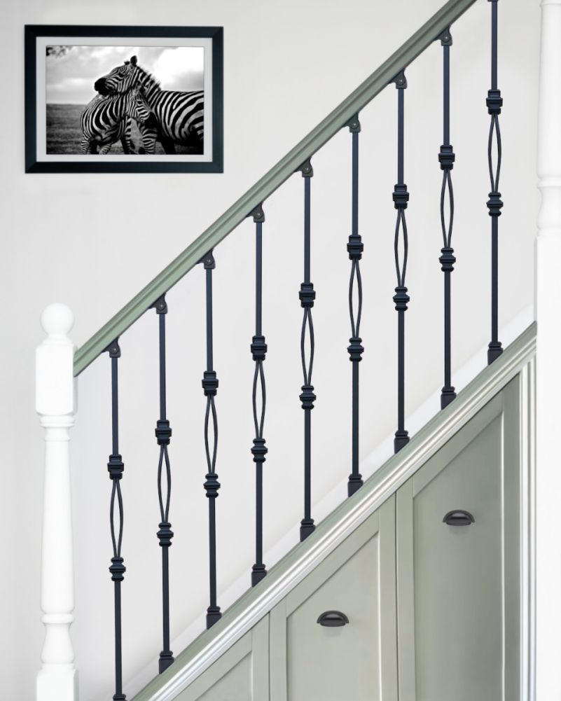 Steel 'Whitley' Stair Spindle In Matte Black - Rake