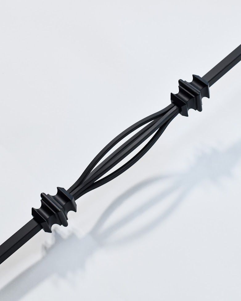 Steel Whitley Stair Spindle In Matte Black Close Up Of The Twist Design