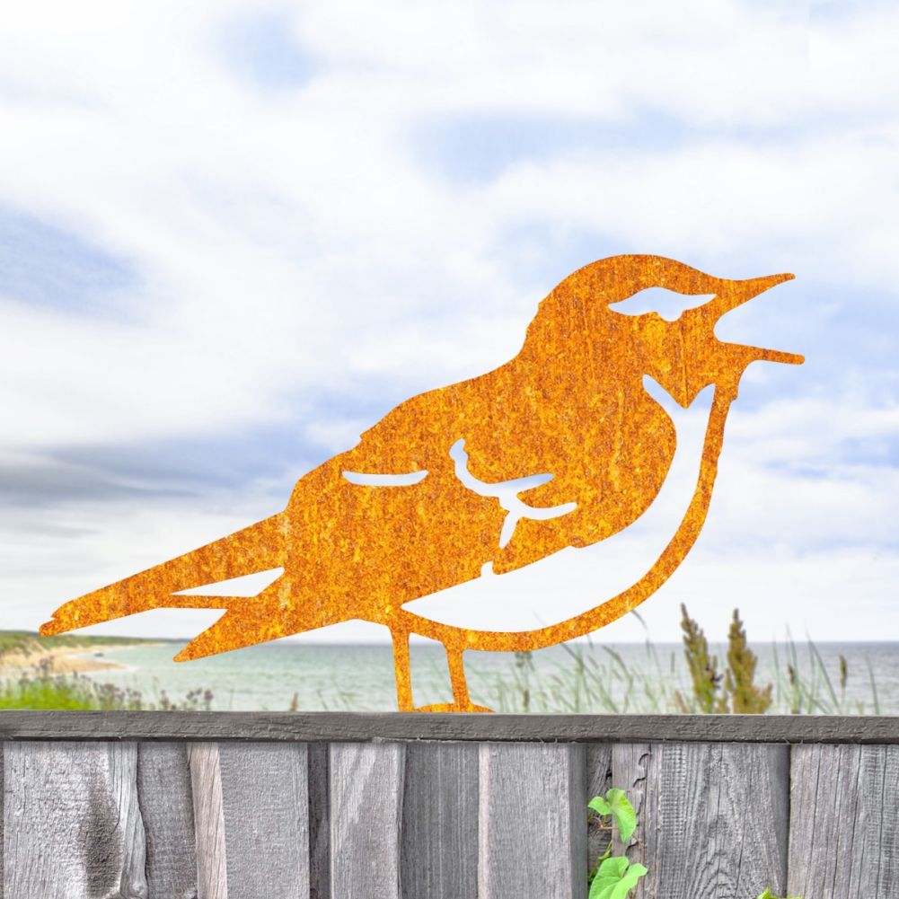 Steel Wood Warbler Fence Topper In Rustic In A Seaside Setting