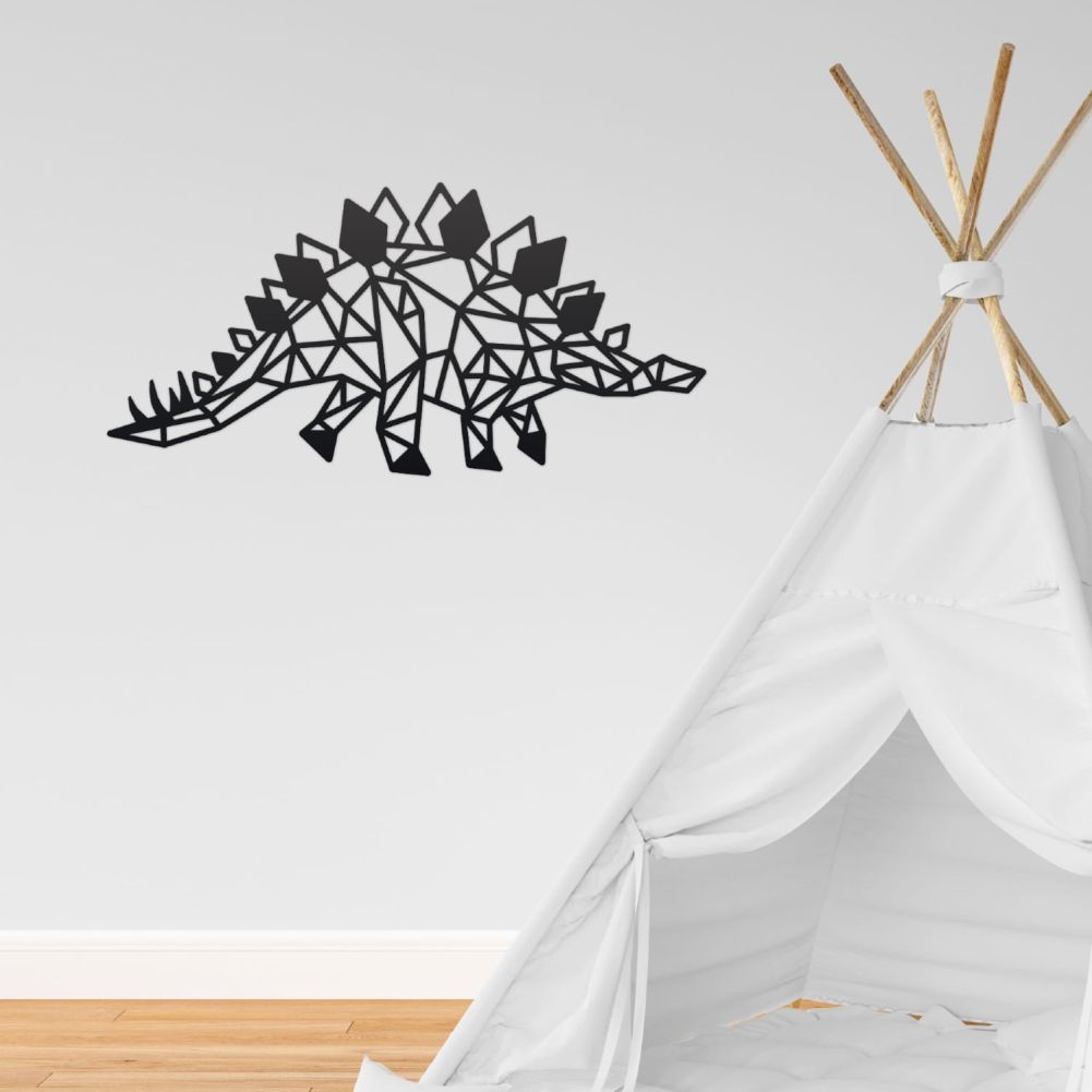 Geometric Stegosaurus Wall Art With Reading Tent