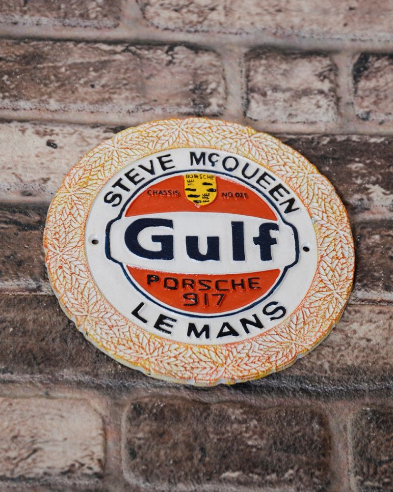 'Steve Mcqueen Porsche' Cast Iron Automobilia Sign