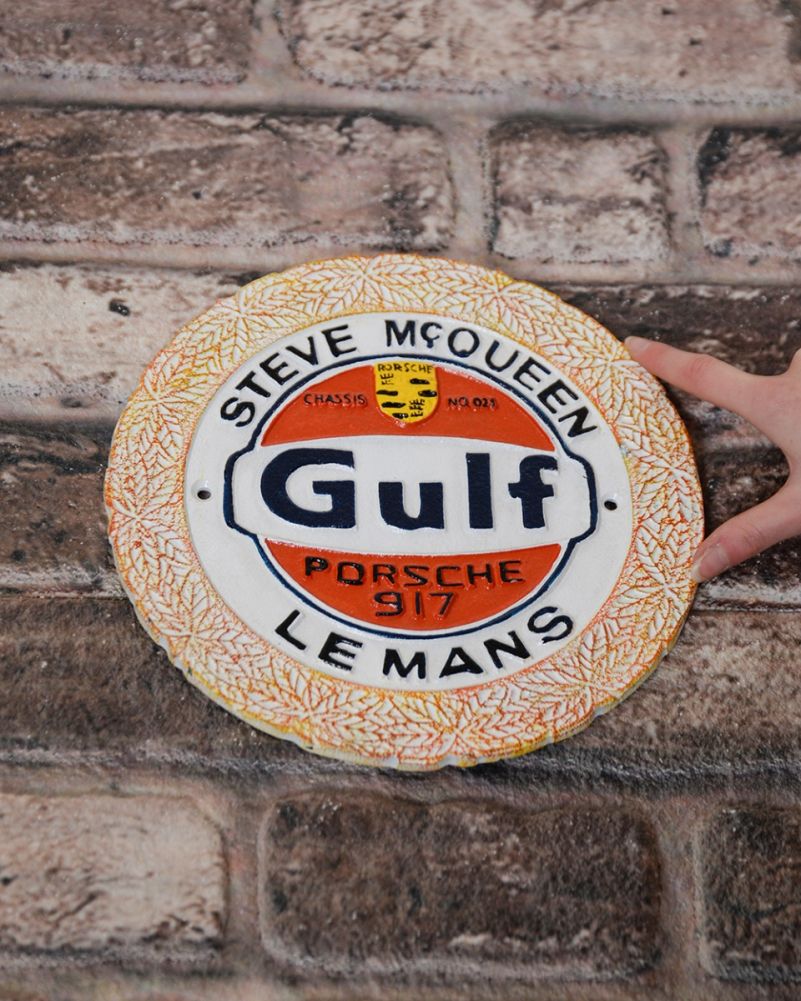 'Steve Mcqueen Porsche' Cast Iron Automobilia Sign To Scale