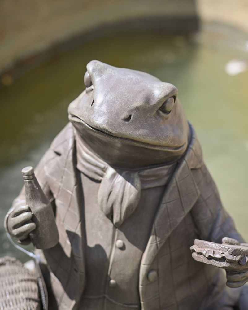 Close Up Of The Frog Character Garden Sculpture Crafted From Resin