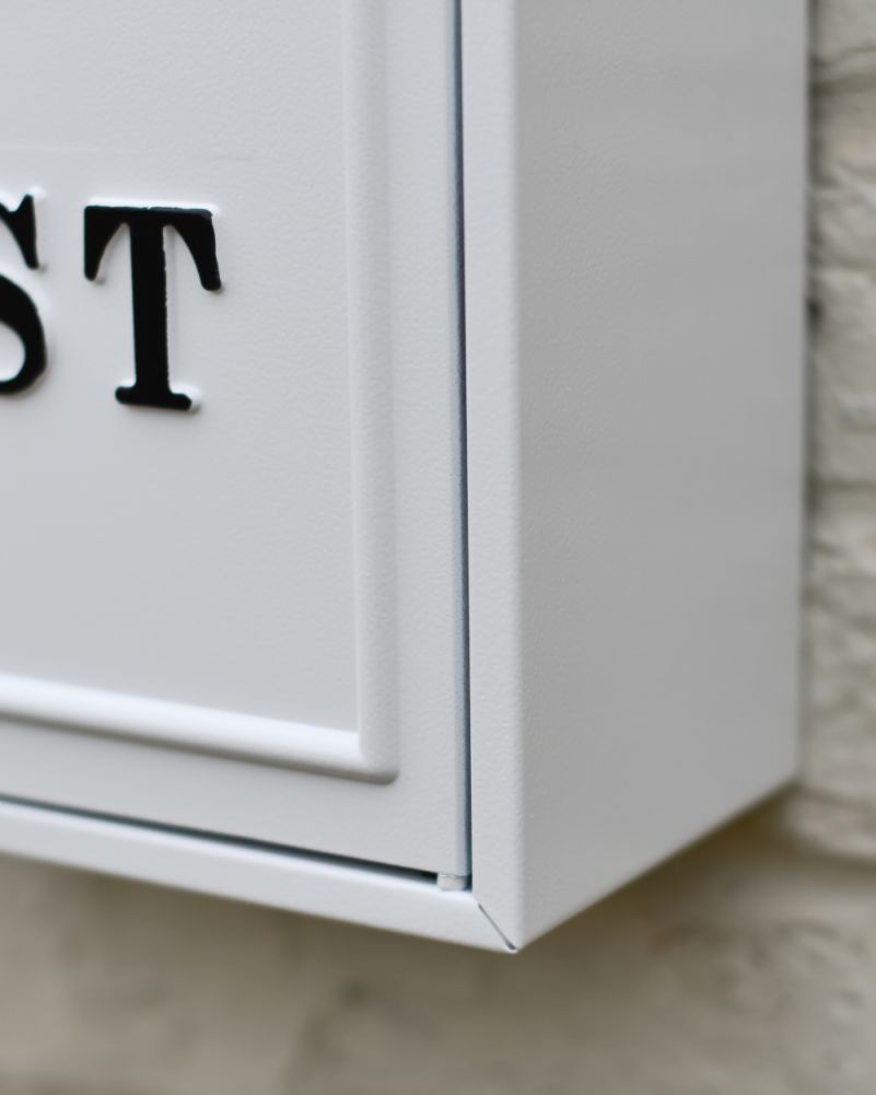 Finish On The Sunflower Motif White Wall Mounted Post Box