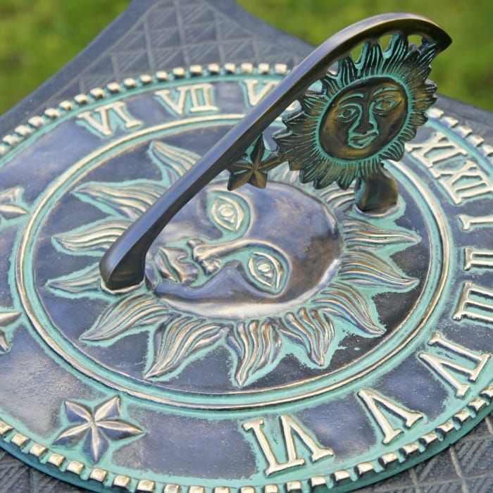 Close-up of the Design on the Antique Verdigris Sundial