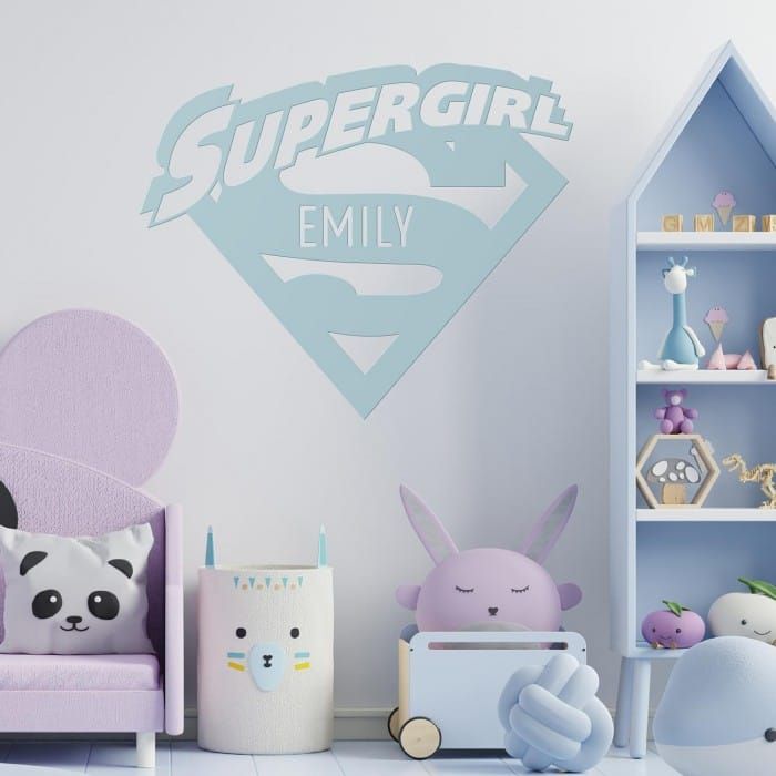 'Supergirl' Personalised Wall Art in Situ in the Home