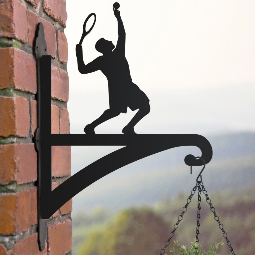 Tennis Hanging Basket Bracket In A Cloudy Setting