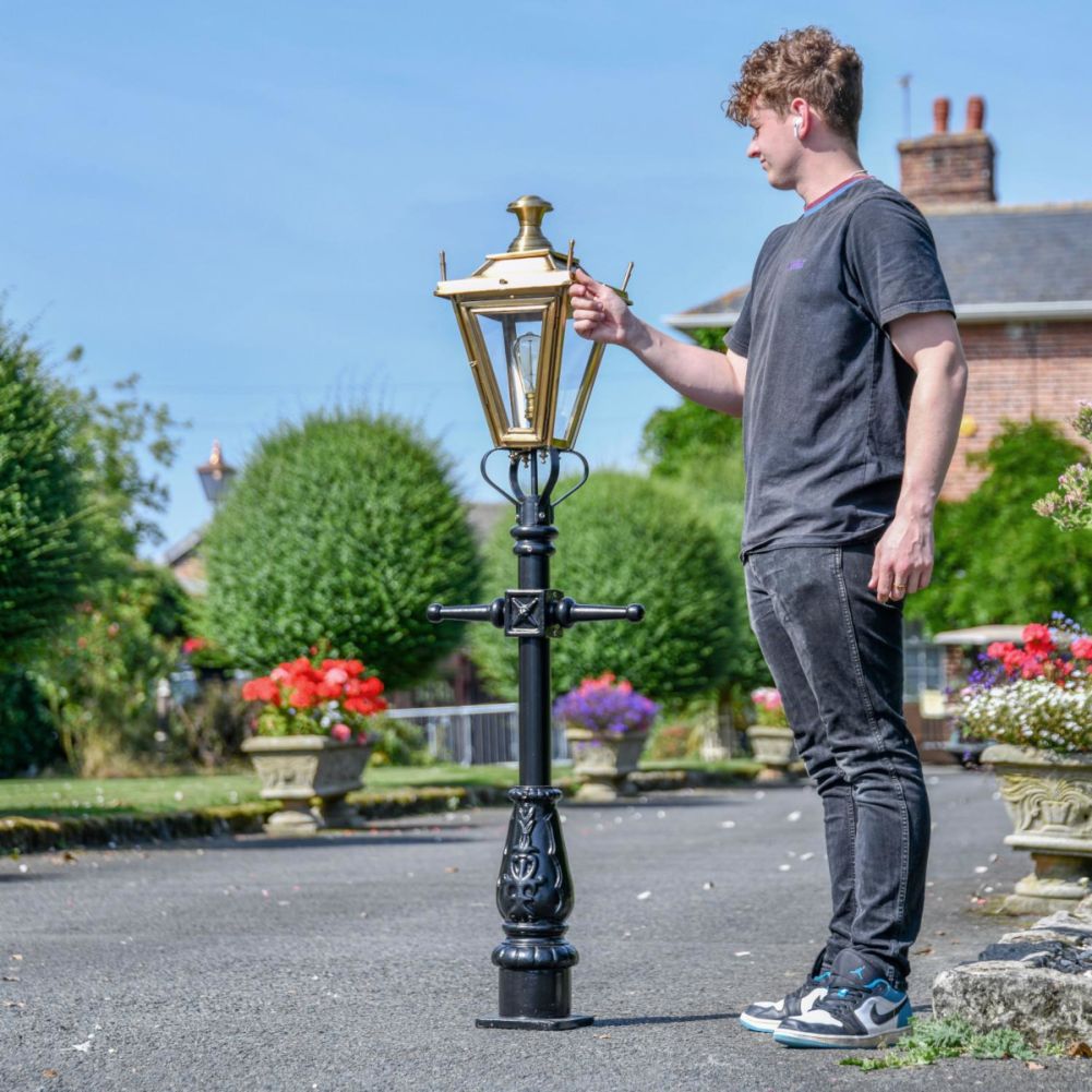 The Brass Dorchester Lamp Post - 2.3 Metres Scale