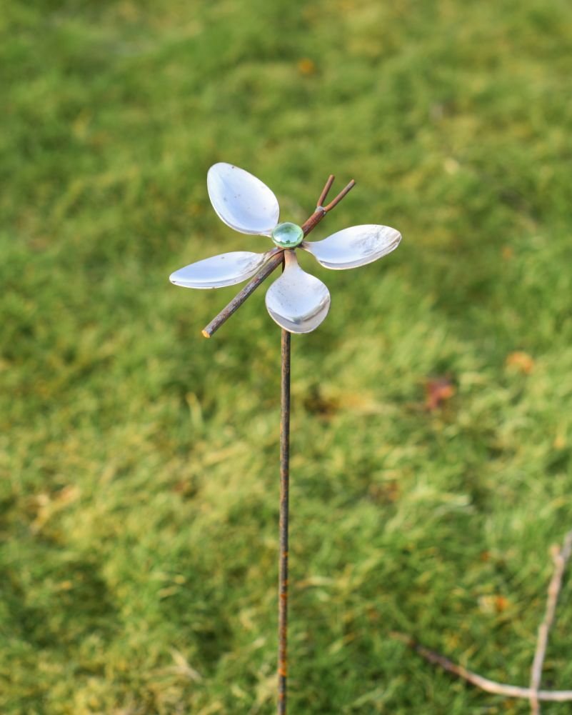 The Recycled Metal Butterfly Garden Lawn Spike Close Up