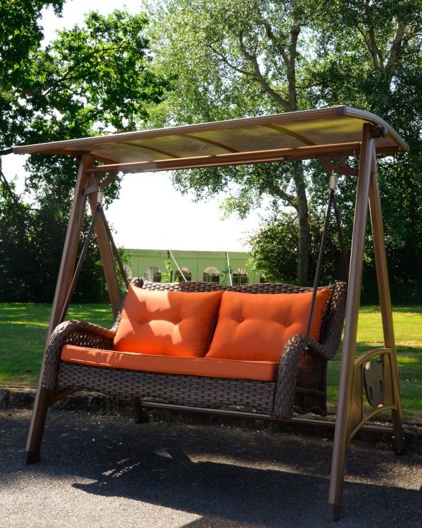 Side Shot Of The Rattan Swing Seat