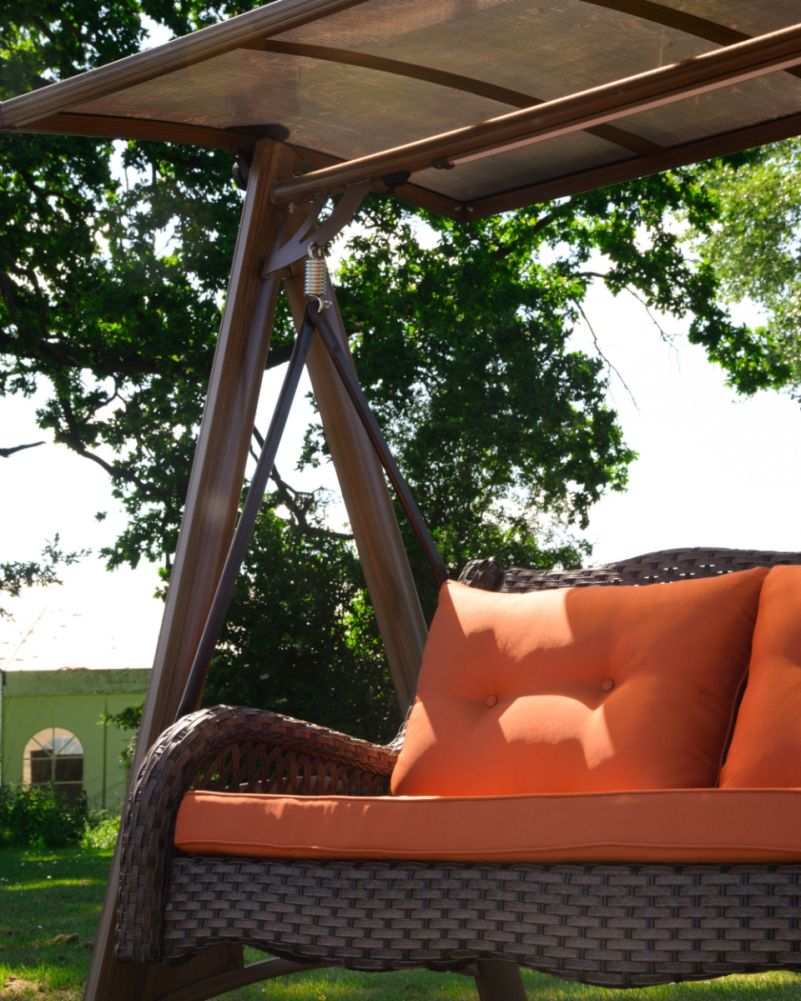 Below 'The Darlington' Garden Swing Seat with Built-in Strip Light