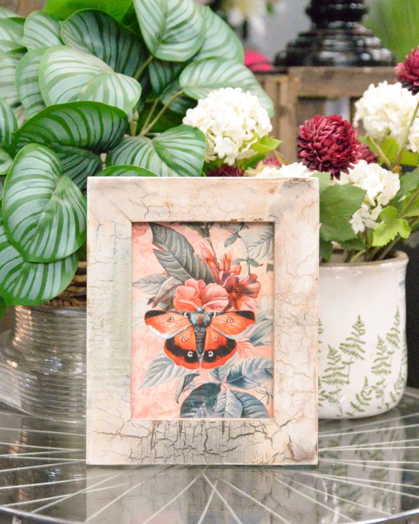 'The Flight of Blossoms' Recycled Wooden Framed Artwork