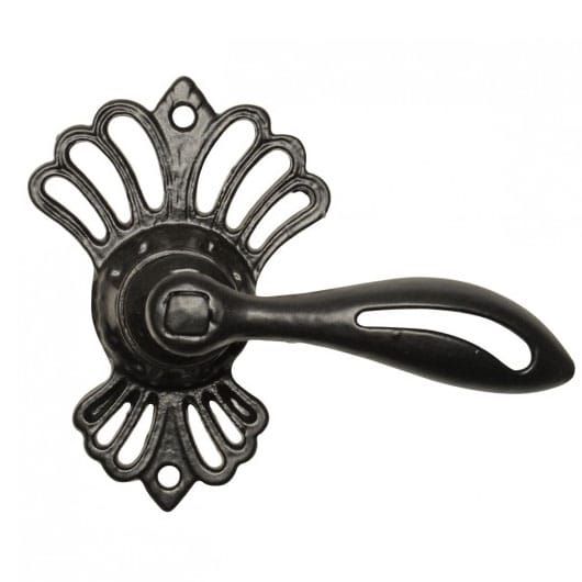 The Forge ' Peacock' Ornate Left Handed Lever Handle With Key Hole