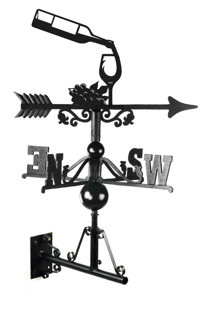 The Forge Wine Bottle and Glass Weathervane