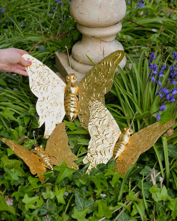 'Volare' The Gold Butterfly Scrap Metal Art To Scale