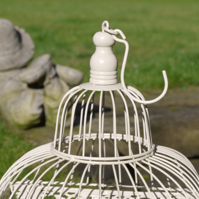 Hook on the Top of the The Kenton' Pair Of Vintage Style White Bird Cages