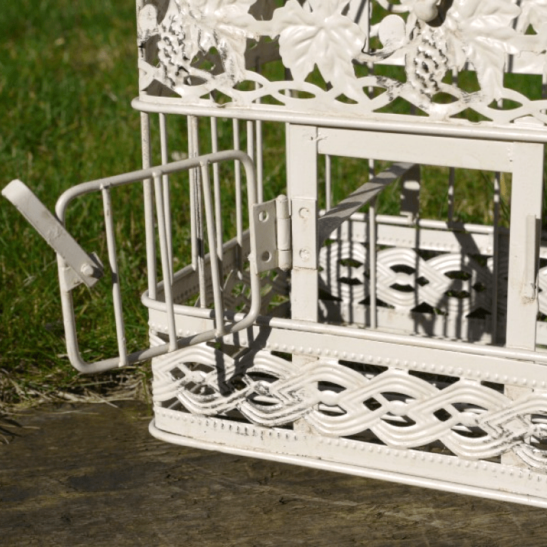 Front opening Door on the The Kenton' Pair Of Vintage Style White Bird Cages