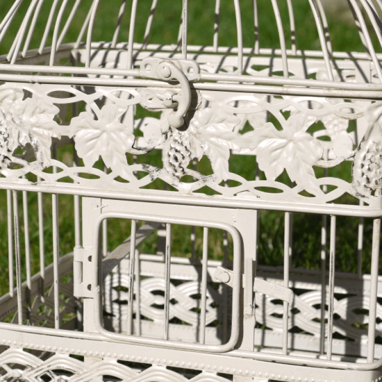 Front opening Door on the The Kenton' Pair Of Vintage Style White Bird Cages