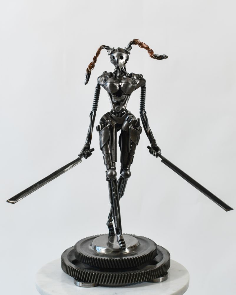 The Masked Warrior Bespoke Metal Art Sculpture