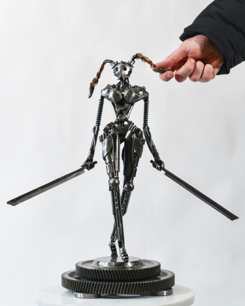 Scale Of The Masked Warrior Bespoke Metal Art Sculpture