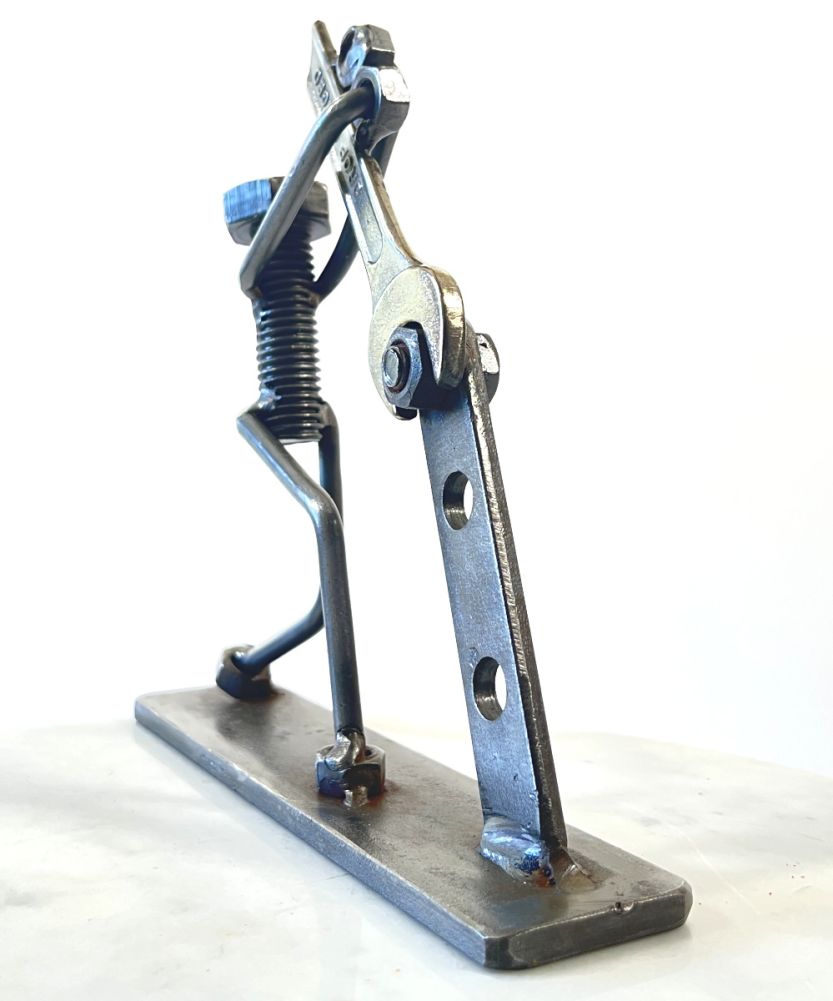 The Mechanic Scrap Metal Art Sculpture Side On
