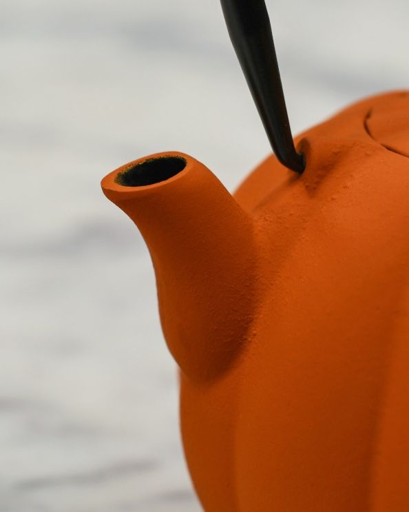Close Up of The Spout From 'The Pumpkin' Cast iron Japanese Teapot