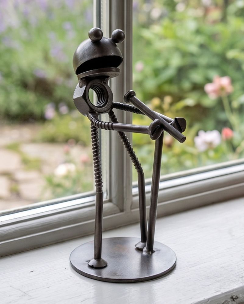 The Singing Frog Scrap Metal Art Sculpture Digital Illustration