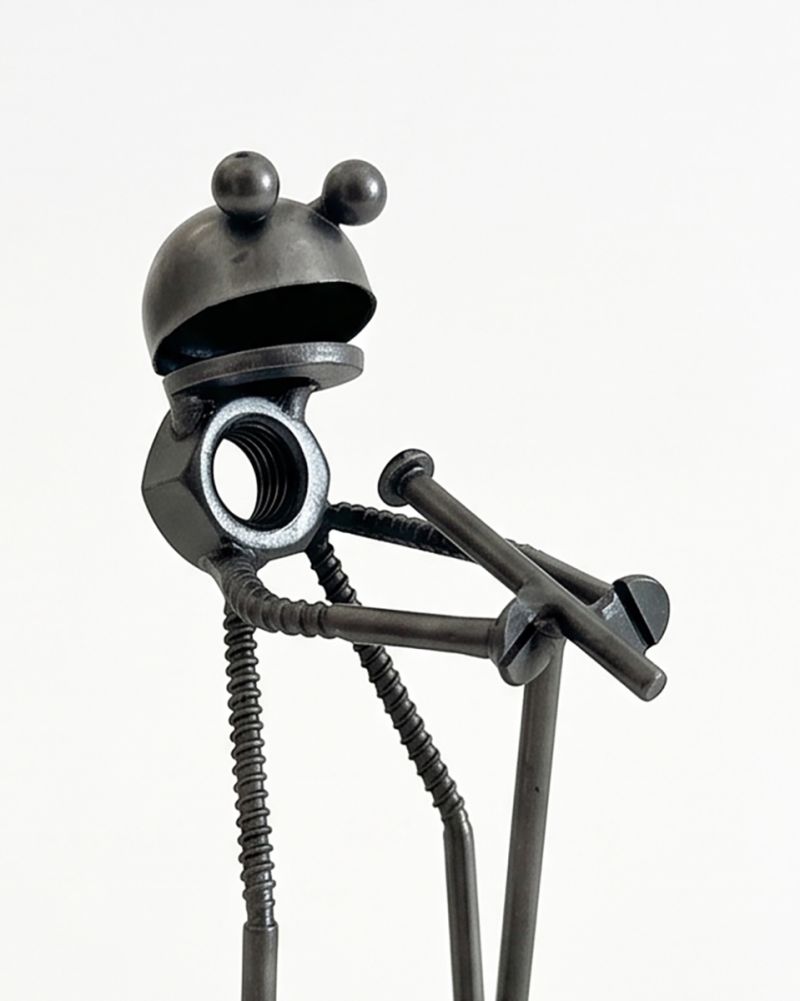 Face Of The Singing Frog Scrap Metal Art Sculpture Digital Illustration