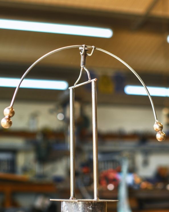 'The Tightrope Walker' Balancing Scrap Metal Art Sculpture